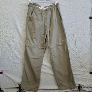 Columbia PFG Mens 32 L Convertible Pants Olive Green Omni Shade Zip Off